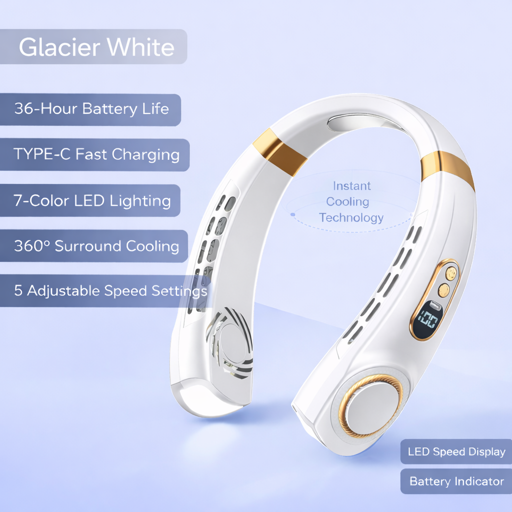 blendevo Portable Neck Fan with LED Lights