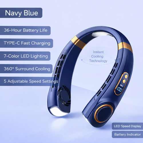 blendevo Portable Neck Fan with LED Lights